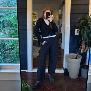 GAP Black Ribbed Knit Cardigan